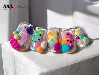 ネイリックス 栄ガスビル(NAILX)の写真/【大人可愛いデザイン勢揃い】夏カラーで指先からときめきUP!可愛さもモチもばっちり,高技術で仕上げます☆