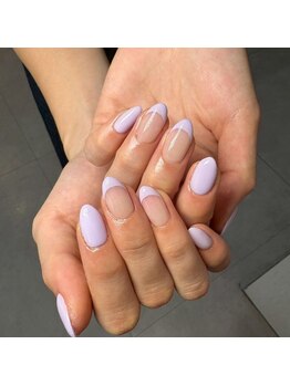 茨木シンプルネイル/紫ネイル
