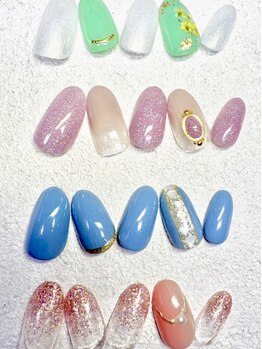 ネイルアンドアイラッシュ グレース 芦屋店(nail&eyelash Grace)の写真/【マオジェル認定★フラッシュグリッター/マグネット導入】高品質ジェルでモチ抜群!定額だから通いやすい♪