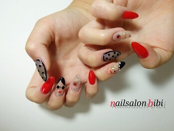 ネイルサロン ビビ(bibi)/レッドアートネイル