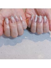 チャフ ネイルアンドアイラッシュ(CHAFF nail&eyelash)/マグネット×ガラスフレンチ