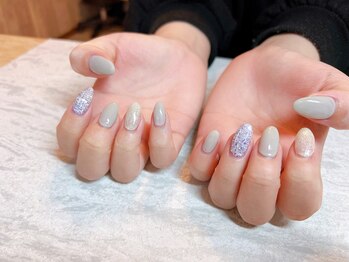 リラネイル(LilaS nail)/ホワイトブルーツイード