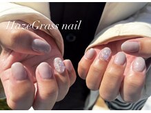 ハズグラスネイル(Haze Grass nail)/ワンカラーネイル（リボン）