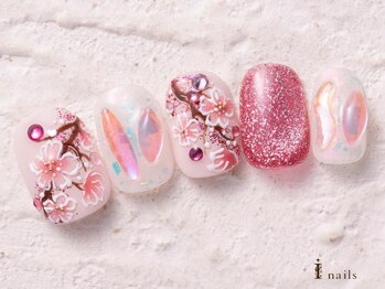 アイネイルズ 横浜WEST店(I-nails)/桜３Dピンクマグ11500円