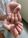 自爪育成×ジェルネイル