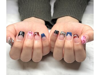 バレンタインネイル