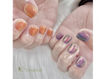 エリクサーネイル 心斎橋(Elixir Nail)/オーロラミラーネイル☆