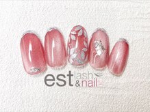 エストラッシュアンドネイル 銀座店(est lash&nail)/マグネットミラーフラワーネイル