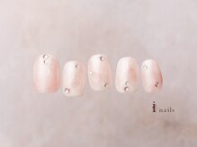 アイネイルズ 横浜EAST店(I-nails)/白ミラーもやもやネイル