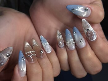 爽やかレースネイル