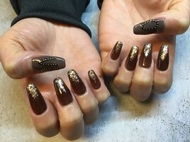 ブラウンLOVEネイル