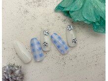 ネイルサロン&スクール ジーナ(GINA)/お花チェックネイル