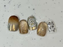 ネイルメゾン 天神店(NAIL MAISON)/レオパードミラーゴールド¥9000