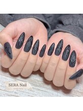 セラ ネイル(SERA Nail)/ブラック×マットのクールネイル