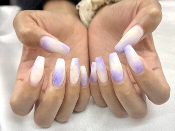 パープルニュアンスまっとネイル