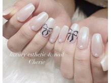 シェリエ(Cherie)/リボン×オーロラネイル