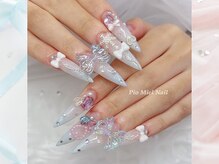 ピオミエルネイル 新宿(pio miel nail)/アイスブルー×バタフライネイル