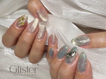 グリスター(Glister)の写真/【オフ込定額￥5890～】平日お得なクーポンあり◎毎月変わる最旬デザインでモテ可愛褒められネイルに♪