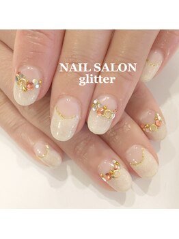ネイルサロン グリッター(NAIL SALON glitter)/逆フレンチネイル