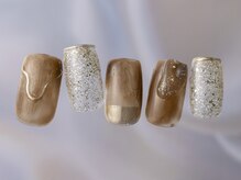 ジェミーネイル シンジュク(Jemiy nail shinjuku)/ブラウンラメニュアンス¥7980
