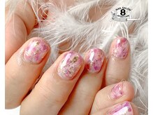 ネイルエイト 新百合ヶ丘(nail8)/ショートネイルピンクマーブル　