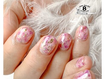 ネイルエイト 新百合ヶ丘(nail8)/ショートネイルピンクマーブル　