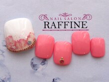 ネイルサロンアンドスクール ラフィーネ 池袋店/【フット】水彩フラワー◆¥7500