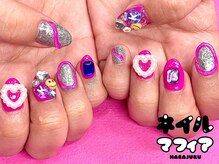 ネイルマフィア 原宿(NAIL MAFIA)/ぷっくりラインとパーツ埋め