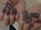 モードブラックフラッシュネイル