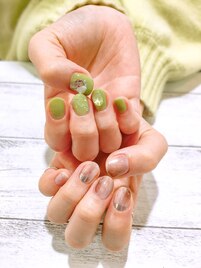 メタリック×ピスタチオアシメ