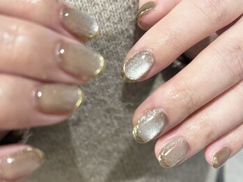 アイネイルズ 天神今泉店(I-nails)/【hikari.f】大人ミラーフレンチ