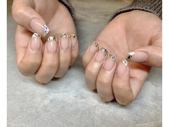 エンジェリック カラーズ(Angelic colors)/オーロラガラスフレンチネイル☆