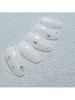 ナチュラルネイル 志木東口店(Natural nail)/ミルキースノーグリッターネイル