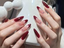 センスネイル 池袋店(Sense Nail)/キラキラストーンxボルドー