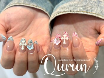 クルン 大阪 御幣島(Qurun)/レオパード×フレンチネイル
