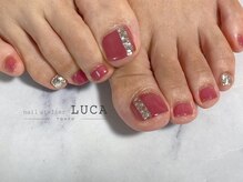 ネイルアトリエルカ(nail atelier LUCA)/M-899 ワインレッドフットネイル