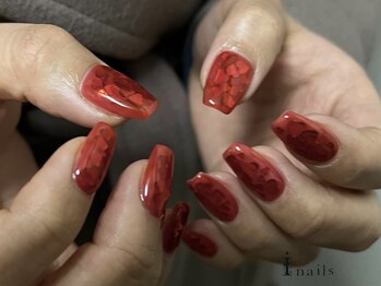 アイネイルズ 吉祥寺店(I nails)/クリアレッドハートホロネイル