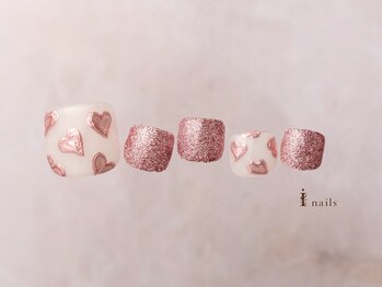 アイネイルズ 横浜EAST店(I-nails)/ハートミラーフットネイル