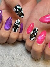 ネイルハウス パームビーチ(nail house PALM BEACH)/ポップなレオパードネイル