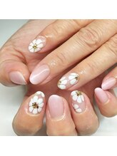 アイラッシュアンドネイル専門店 クラル(CURAR)/フラワーネイル￥7980
