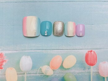 ネイルサロン&スクール ジーナ(GINA)/縦グラデ春カラー