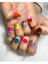 ユージューネイルルーム(UJU nail room)/カラフルフレンチネイル