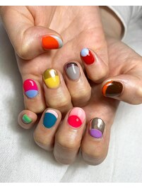 カラフルフレンチネイル