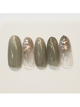 カーキニュアンスネイル