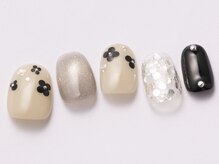 アイ ネイルズ 天神店(I nails)/black　flower　￥8300