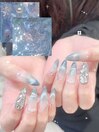ブルーグラデーションネイル