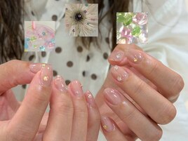 小花　ニュアンスネイル　錦糸町