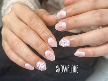スノーフレーク(Snowflake)/チークネイル×パーツ♪