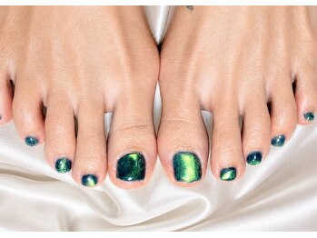 ブランネイル(BLANC.nail)の写真/[フィルイン対応］サンダルの季節前に◎ 持ち込みデザインOK◎トレンドも、上品もどっちも叶うフットネイル