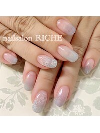 上品！フラワーネイル！